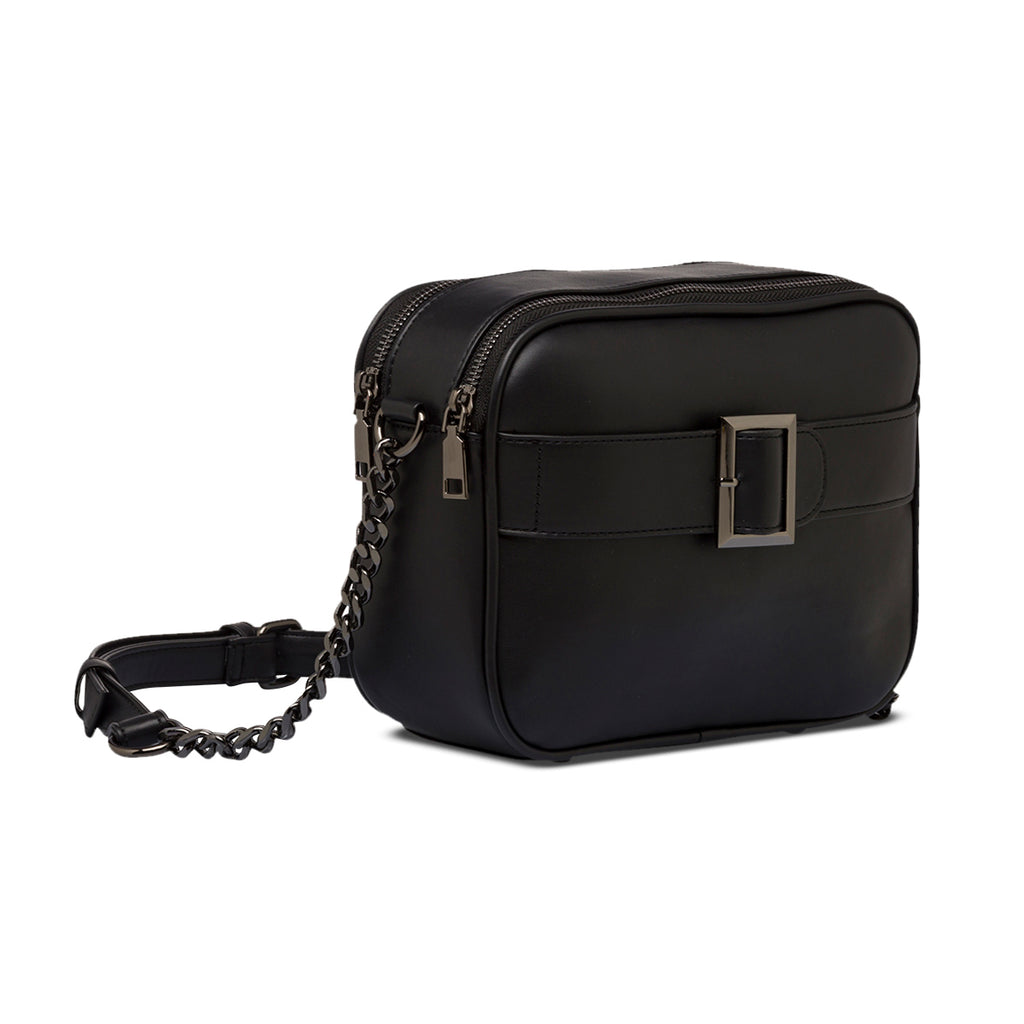 Borsa a tracolla nera da donna con maxi-fibbia Lora Ferres