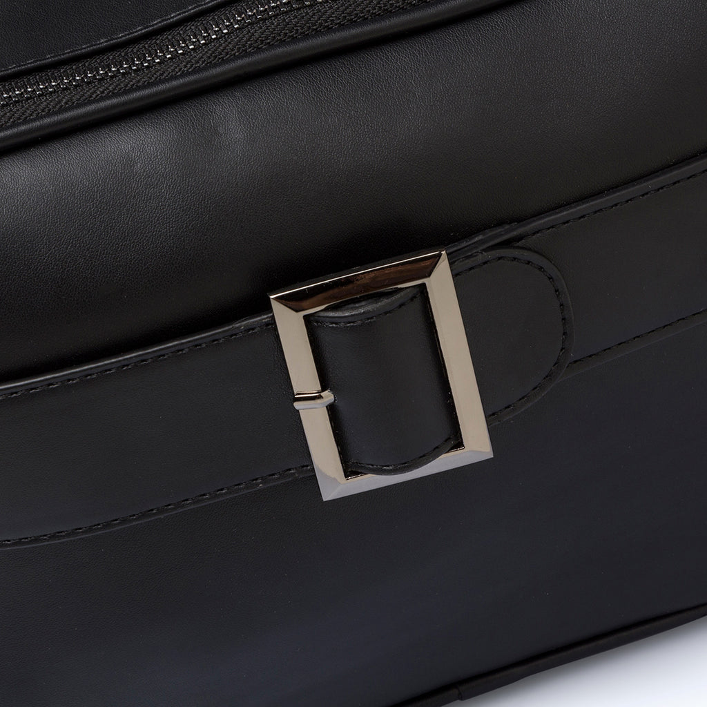 Borsa a tracolla nera da donna con maxi-fibbia Lora Ferres