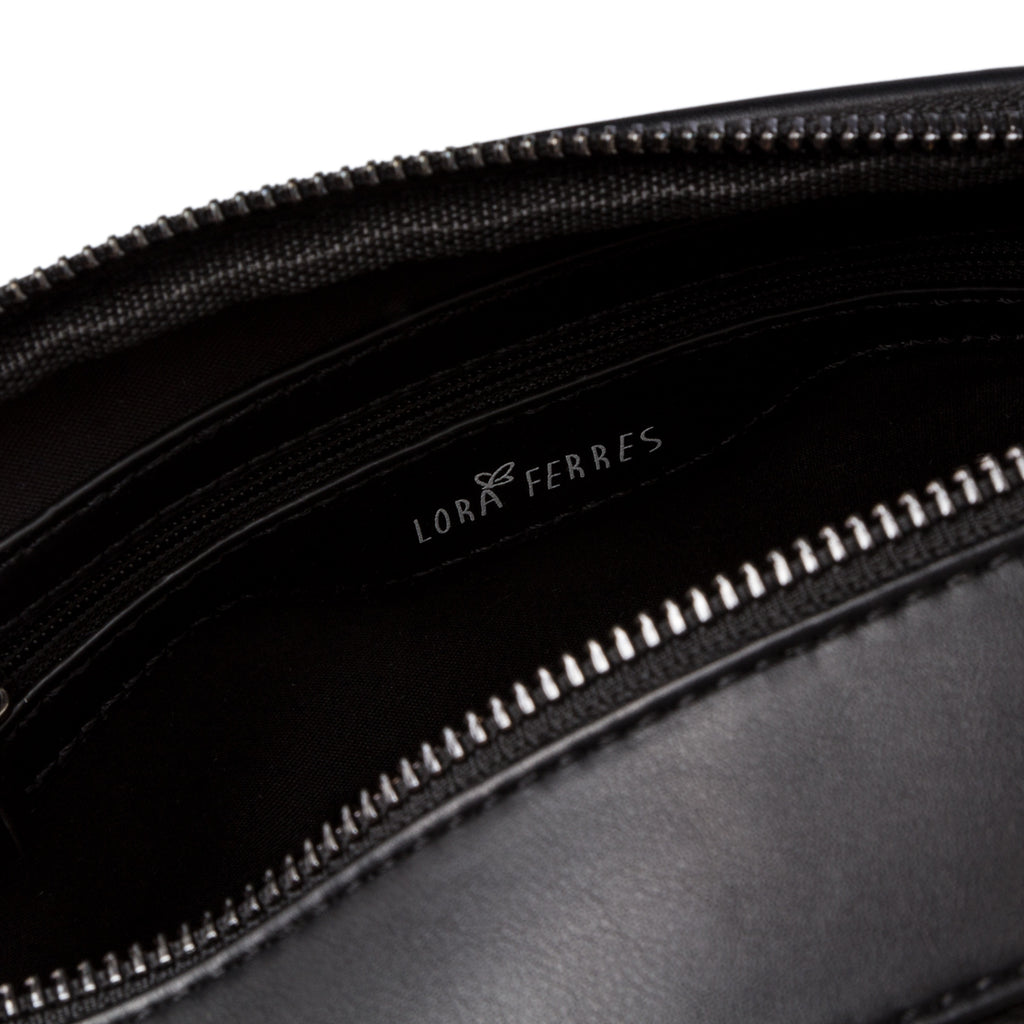 Borsa a tracolla nera da donna con maxi-fibbia Lora Ferres