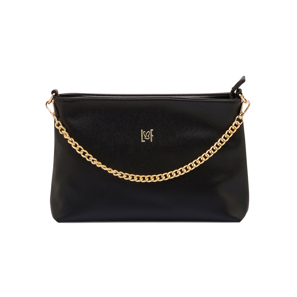 Borsa a tracolla nera da donna con manico a catena Lora Ferres