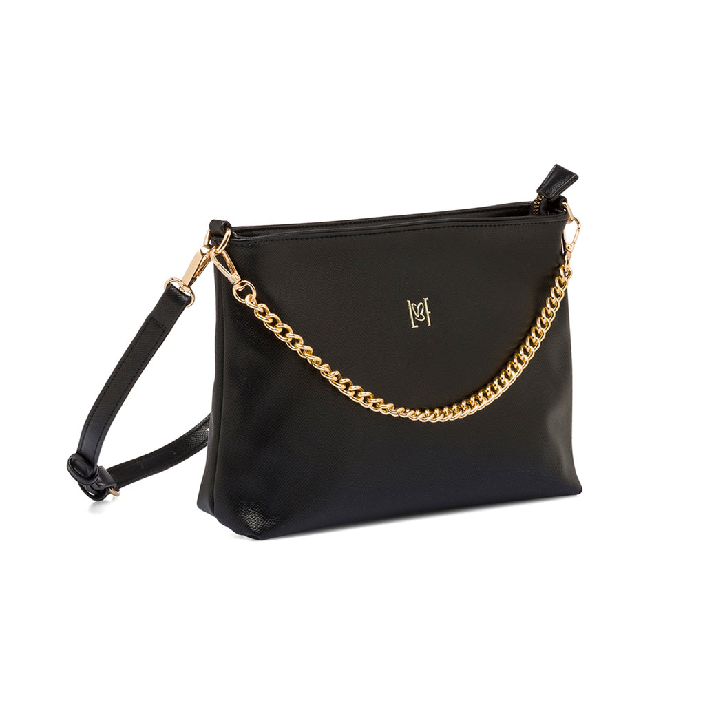 Borsa a tracolla nera da donna con manico a catena Lora Ferres