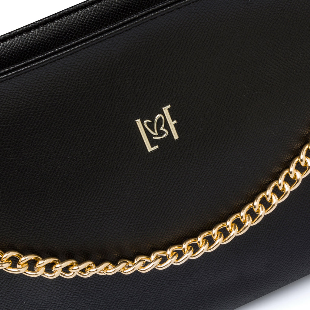 Borsa a tracolla nera da donna con manico a catena Lora Ferres