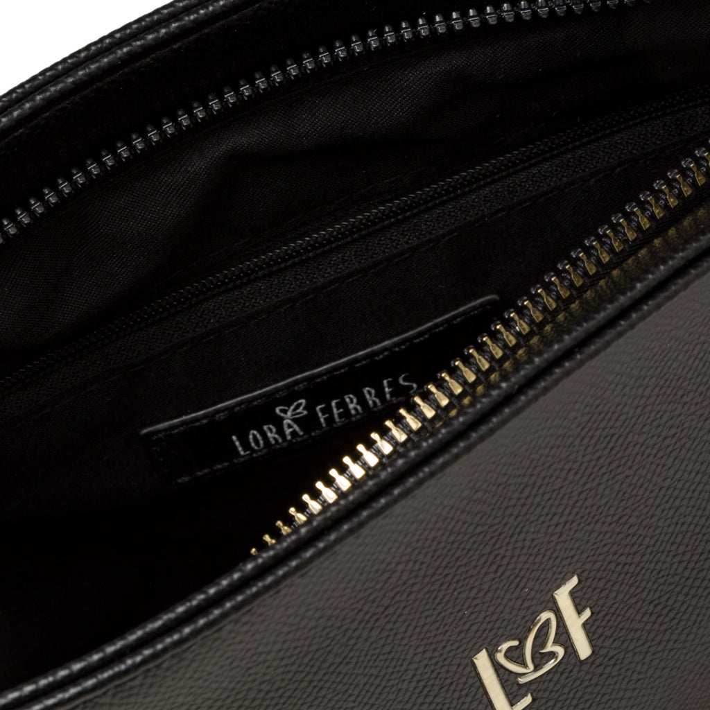 Borsa a tracolla nera da donna con manico a catena Lora Ferres