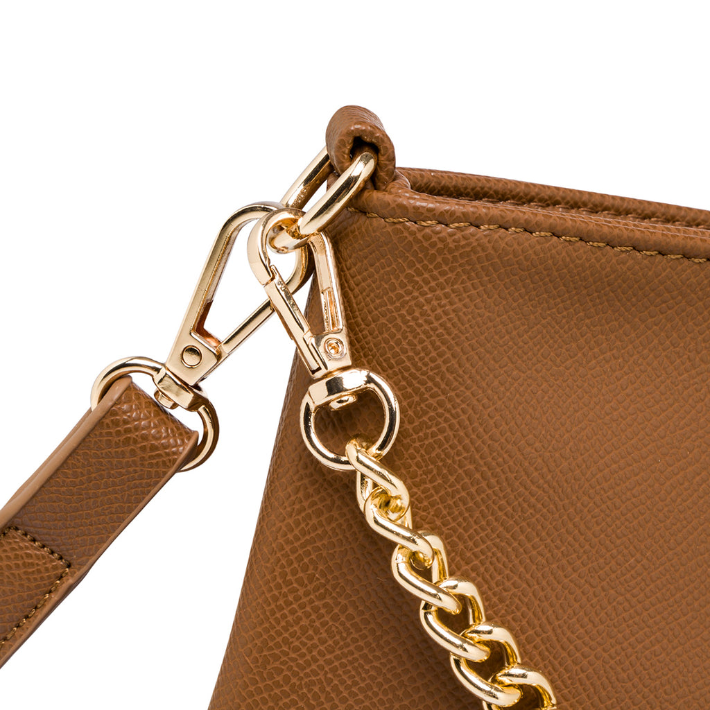 Borsa a tracolla marrone da donna con manico a catena Lora Ferres