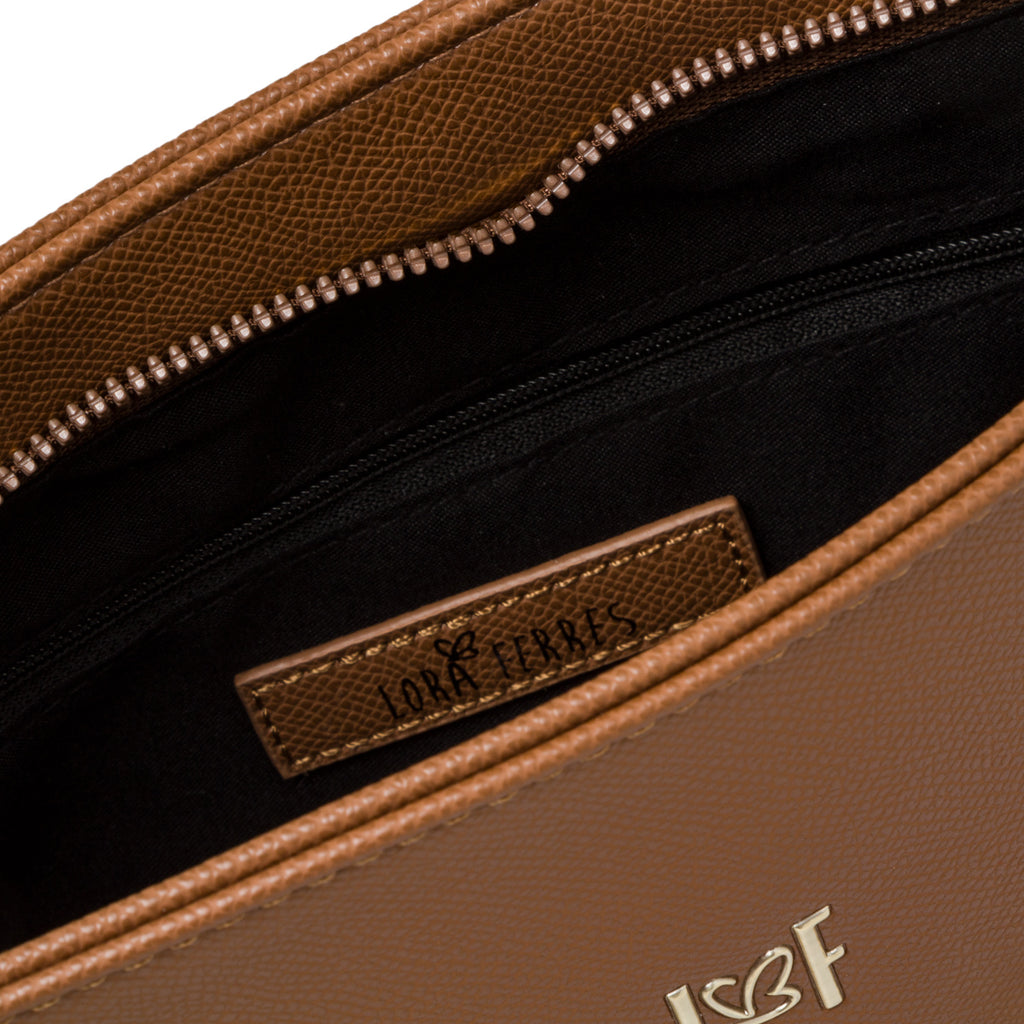 Borsa a tracolla marrone da donna con manico a catena Lora Ferres