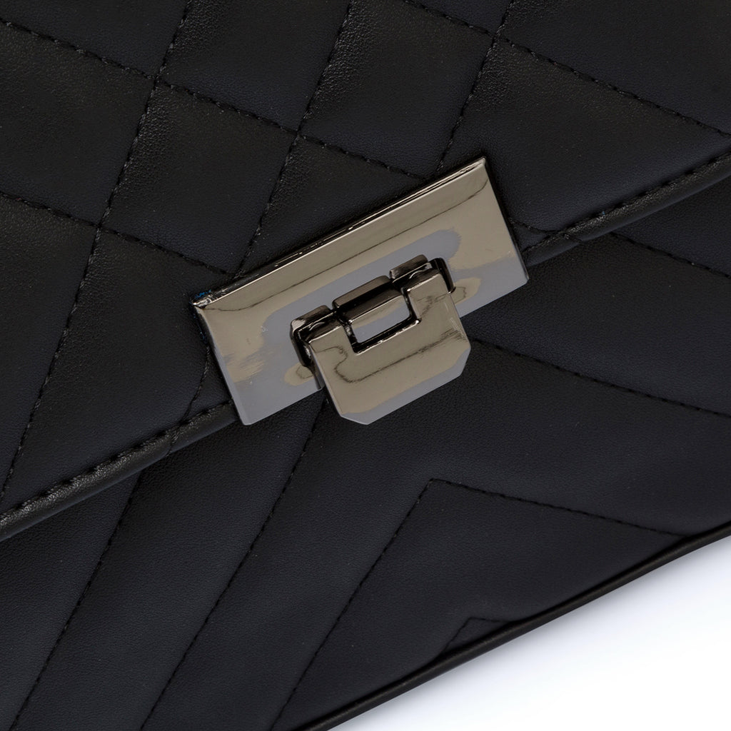 Borsa nera da donna con tracolla a catena lora Ferres