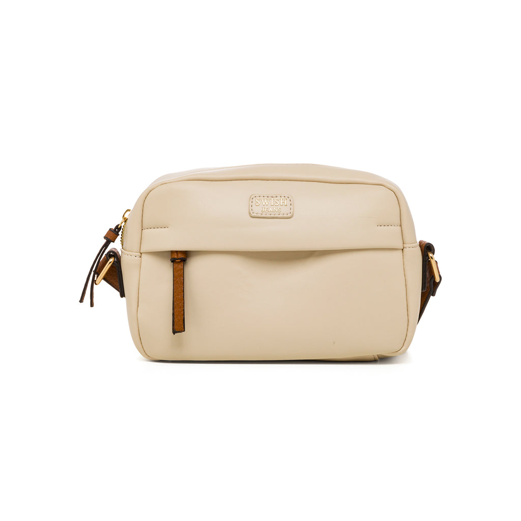 Borsa a tracolla beige da donna con borsello Swish Jeans Tish
