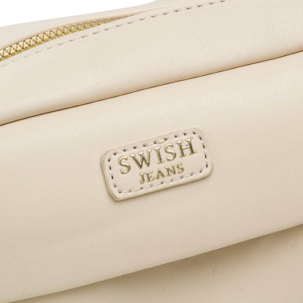 Borsa a tracolla beige da donna con borsello Swish Jeans Tish