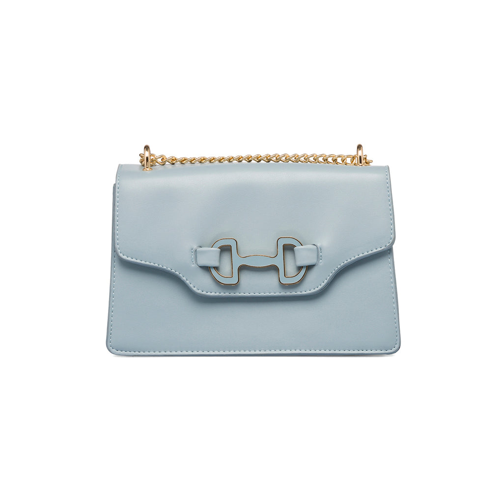 Borsa a tracolla azzurra da donna con morsetto Lora Ferres