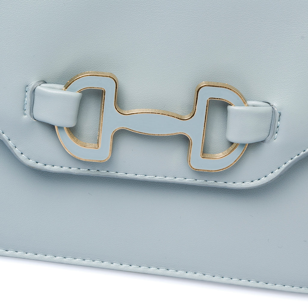 Borsa a tracolla azzurra da donna con morsetto Lora Ferres