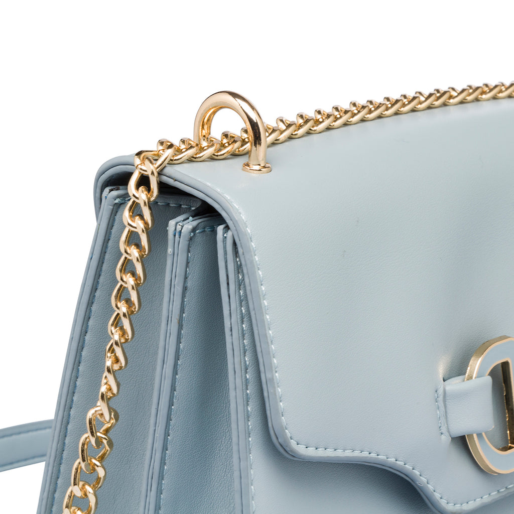 Borsa a tracolla azzurra da donna con morsetto Lora Ferres