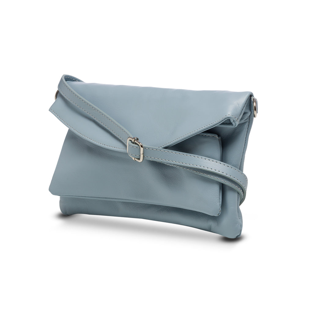 Clutch azzurra in pelle P Essentials