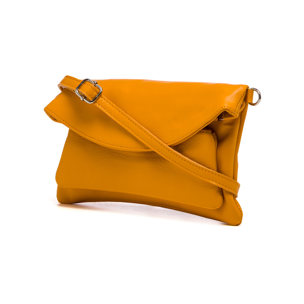 Clutch arancione in pelle P Essentials