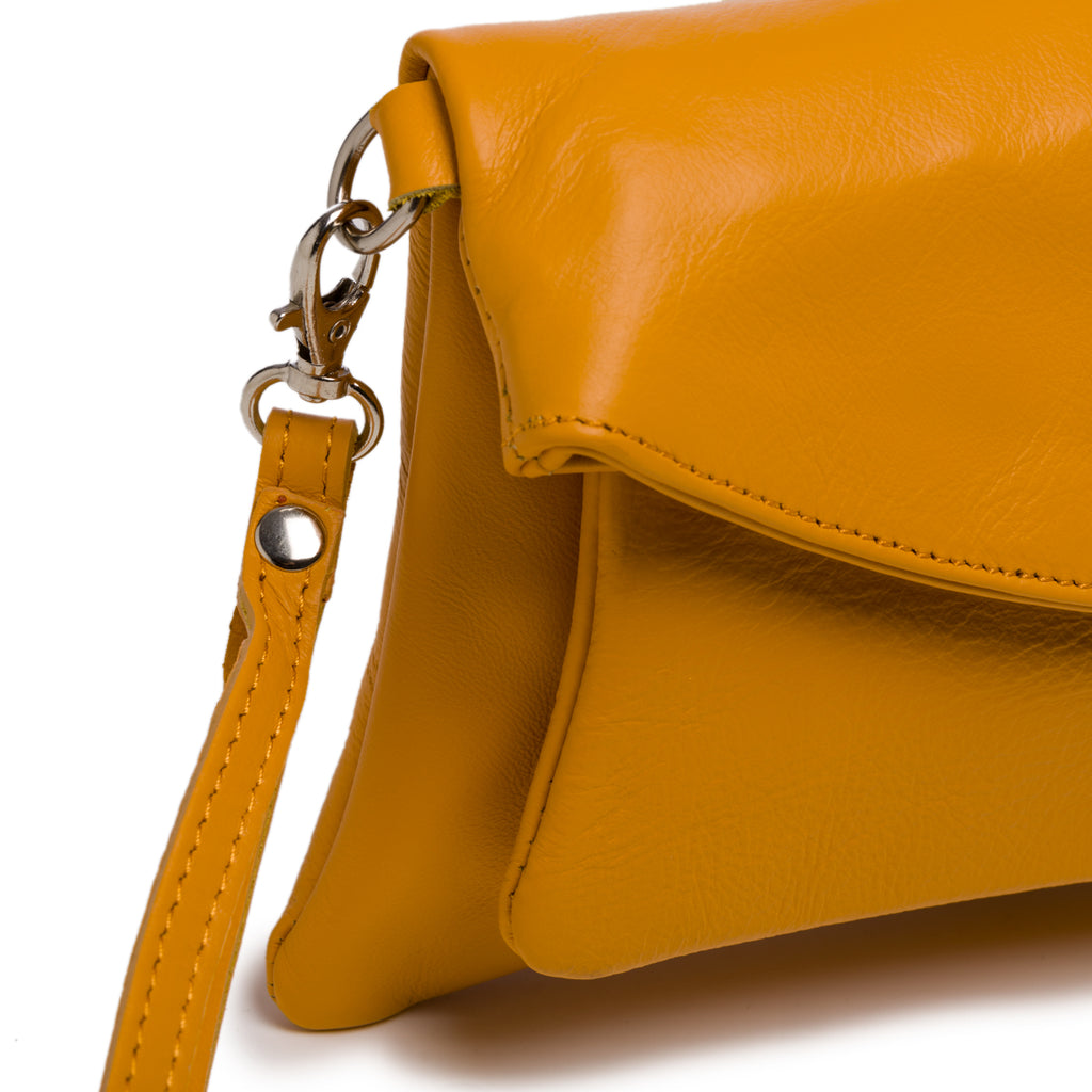 Clutch arancione in pelle P Essentials