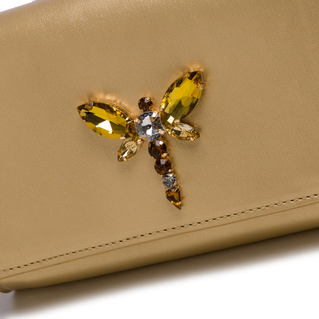 Clutch oro con applicazione gioiello Swish Jeans