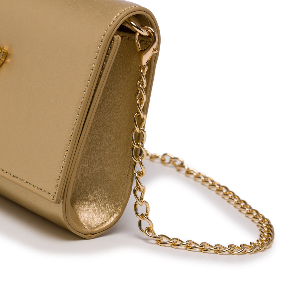 Clutch oro con applicazione gioiello Swish Jeans