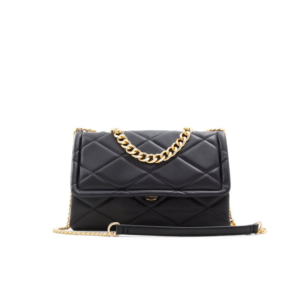 Borsa a tracolla nera in pelle vegana effetto trapuntato Call It Spring Luellaa