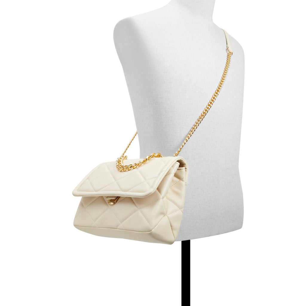 Borsa a tracolla beige in pelle vegana effetto trapuntato Call It Spring Luellaa