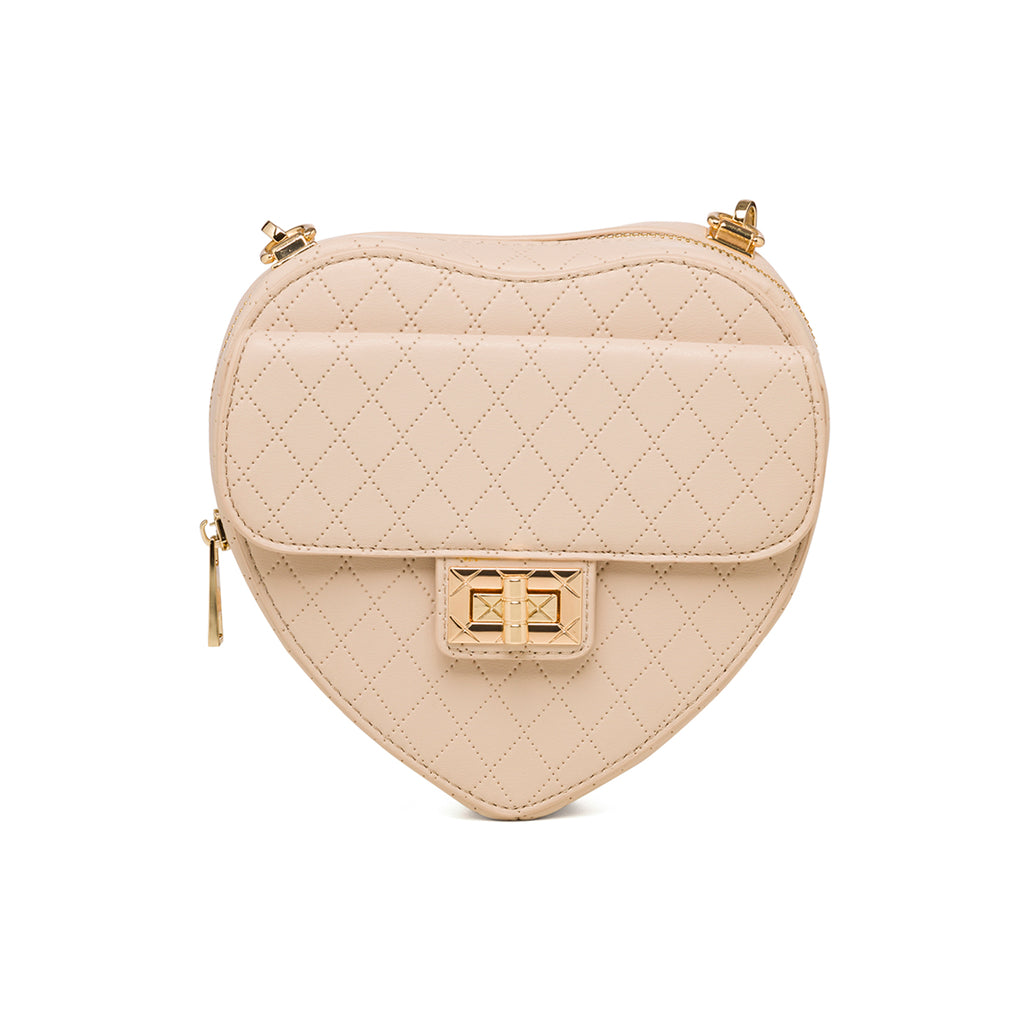 Borsa beige da donna con tracolla in metallo Call It Spring Lilheart