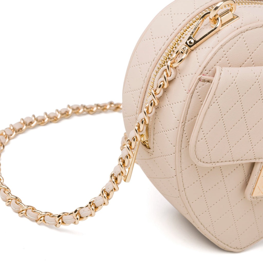 Borsa beige da donna con tracolla in metallo Call It Spring Lilheart