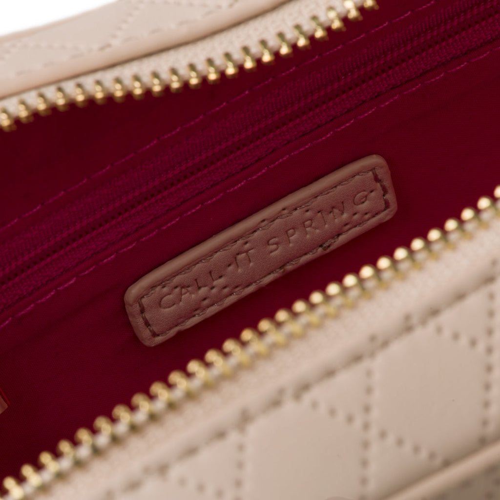 Borsa beige da donna con tracolla in metallo Call It Spring Lilheart