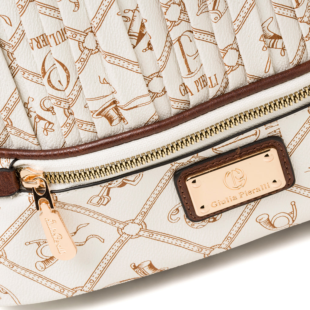Zaino bianco da donna con monogramma Giulia Pieralli