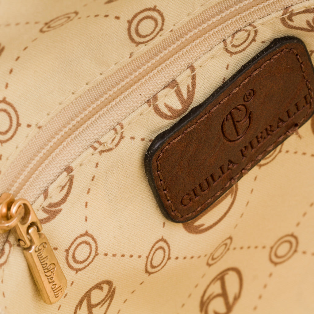 Zaino bianco da donna con monogramma Giulia Pieralli