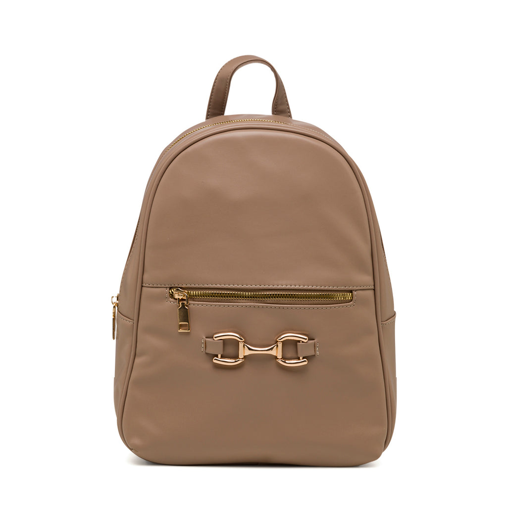 Zaino taupe da donna con morsetto dorato Lora Ferres