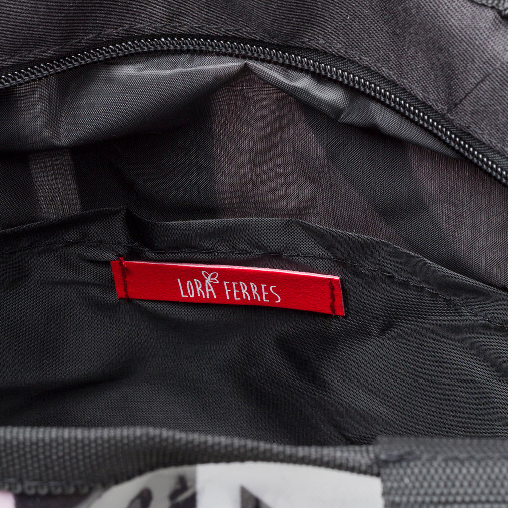 Borsa da mare rosa e nera Lora Ferres