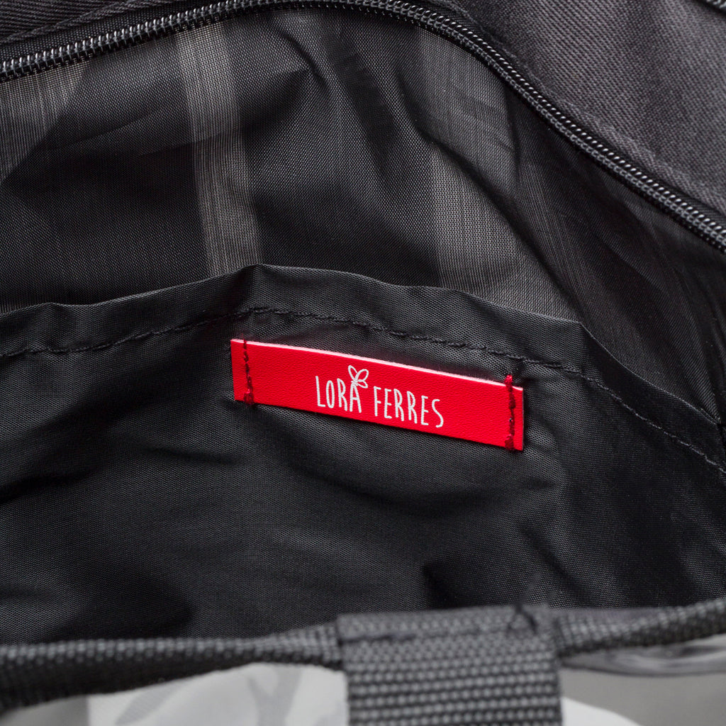 Borsa da mare bianca e nera Lora Ferres