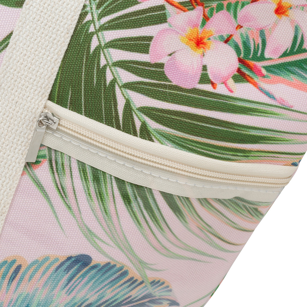 Borsa da mare rosa con stampa floreale Lora Ferres