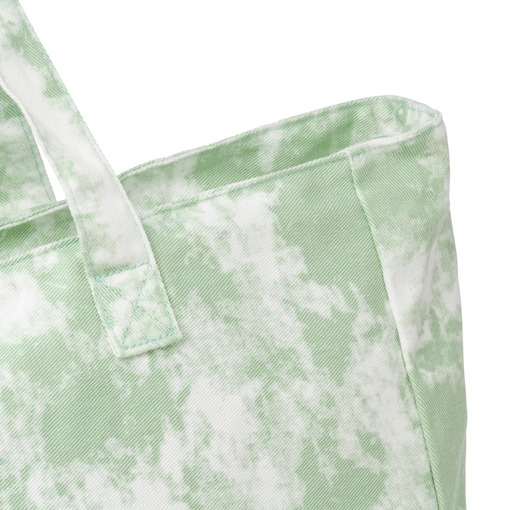 Borsa da mare verde e bianca in cotone Lora Ferres