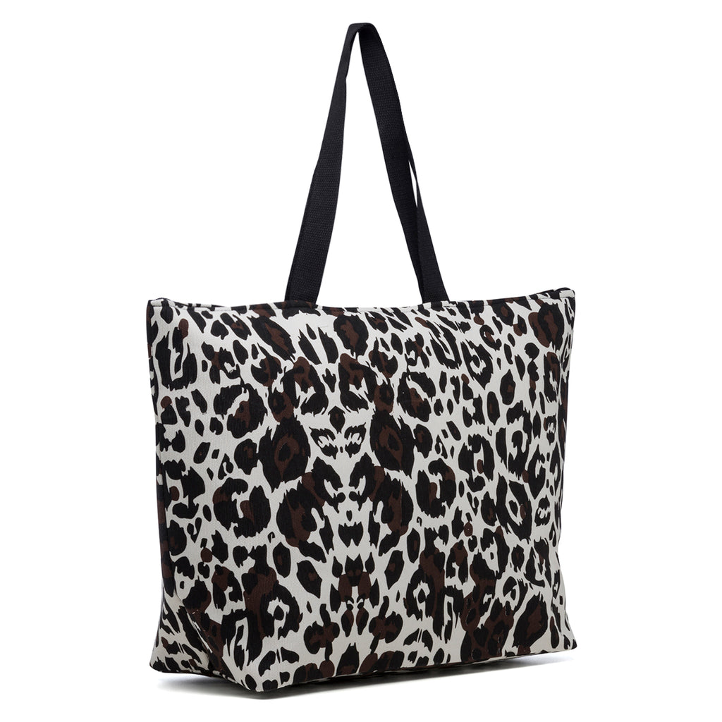 Borsa da mare con stampa animalier Lora Ferres