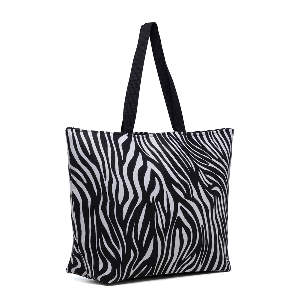 Borsa da mare con stampa zebrata Lora Ferres