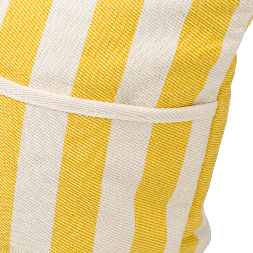 Borsa da mare in cotone a righe bianche e gialle Lora Ferres