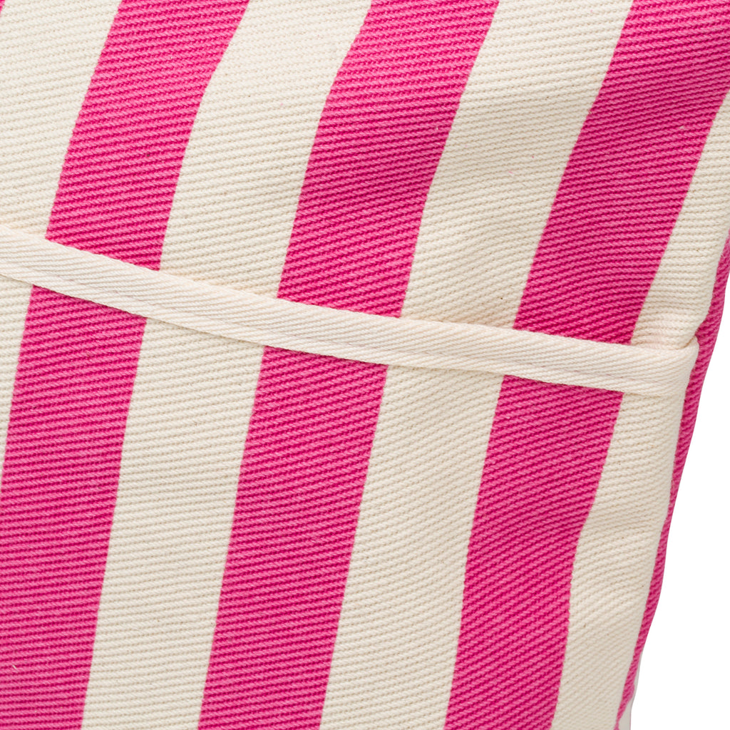 Borsa da mare in cotone a righe bianche e fucsia Lora Ferres