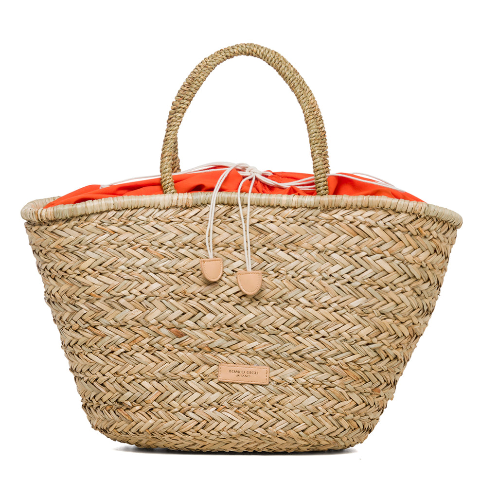 Borsa da mare effetto paglia con maxi fiore Romeo Gigli Daisy