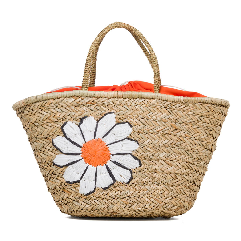 Borsa da mare effetto paglia con maxi fiore Romeo Gigli Daisy