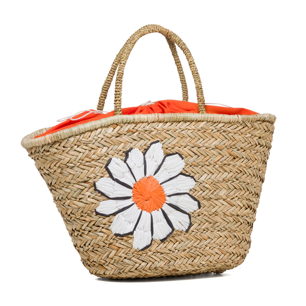 Borsa da mare effetto paglia con maxi fiore Romeo Gigli Daisy