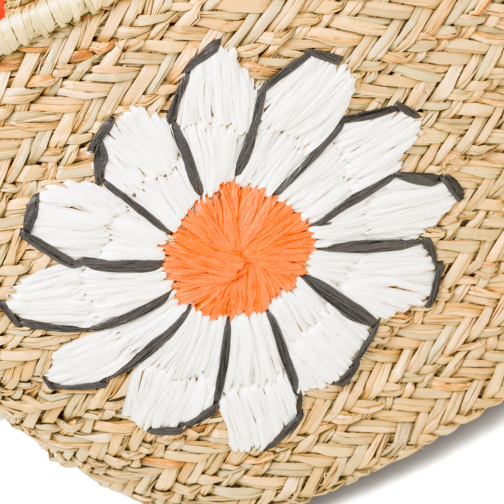 Borsa da mare effetto paglia con maxi fiore Romeo Gigli Daisy