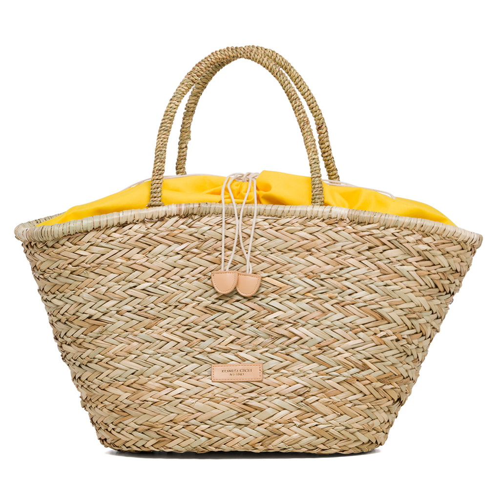 Borsa da mare effetto paglia con maxi fiore Romeo Gigli Daisy