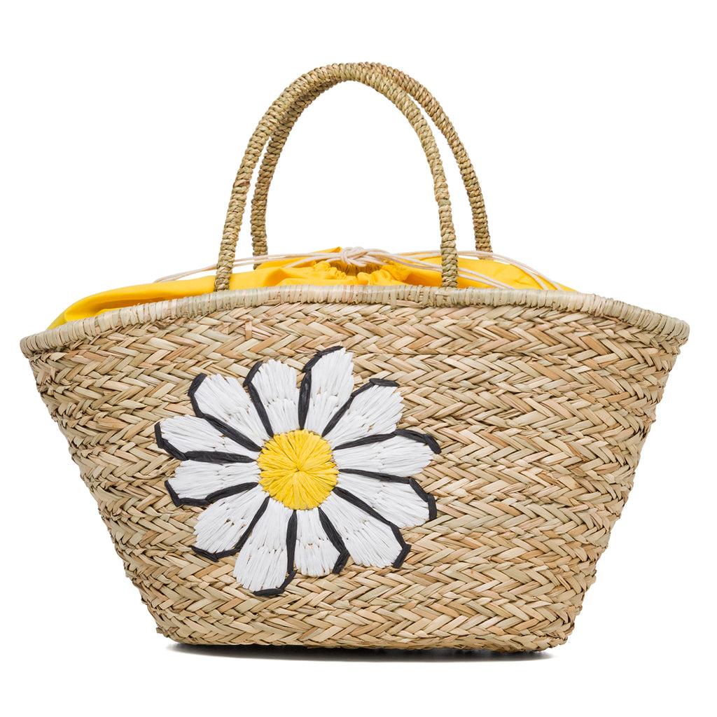 Borsa da mare effetto paglia con maxi fiore Romeo Gigli Daisy