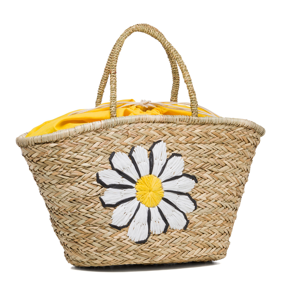 Borsa da mare effetto paglia con maxi fiore Romeo Gigli Daisy