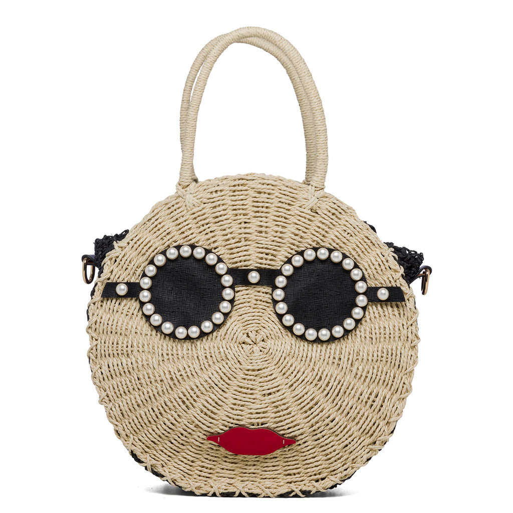 Borsa da mare beige effetto paglia Romeo Gigli Tondino