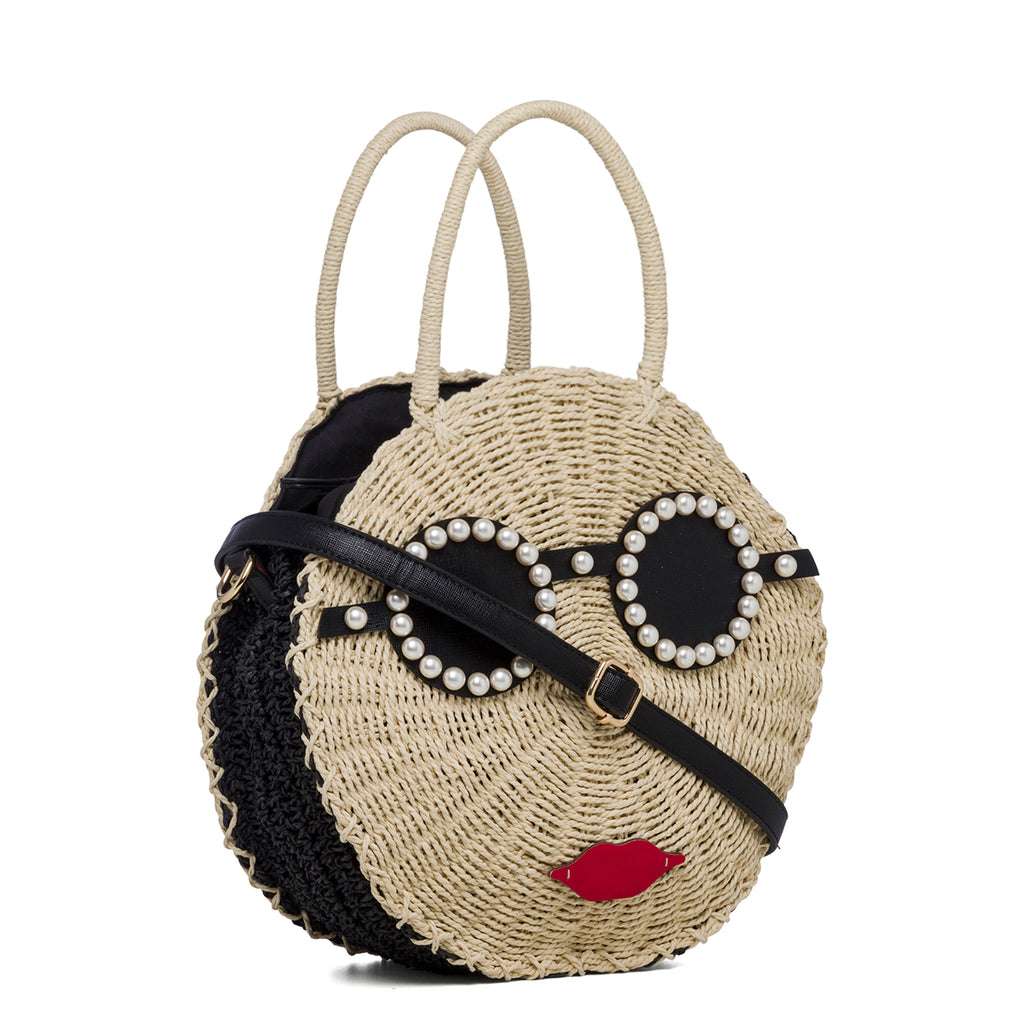 Borsa da mare beige effetto paglia Romeo Gigli Tondino