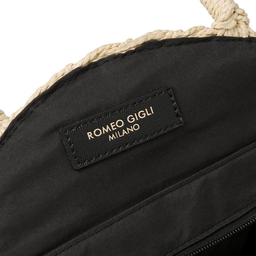 Borsa da mare beige effetto paglia Romeo Gigli Tondino