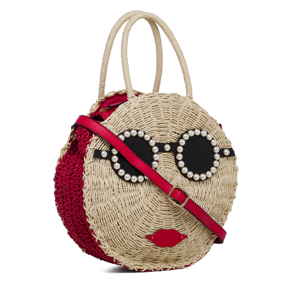 Borsa da mare beige effetto paglia Romeo Gigli Tondino