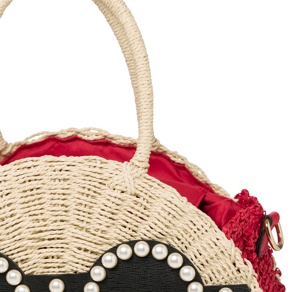 Borsa da mare beige effetto paglia Romeo Gigli Tondino