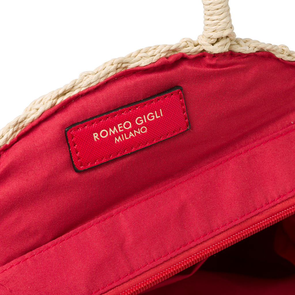Borsa da mare beige effetto paglia Romeo Gigli Tondino