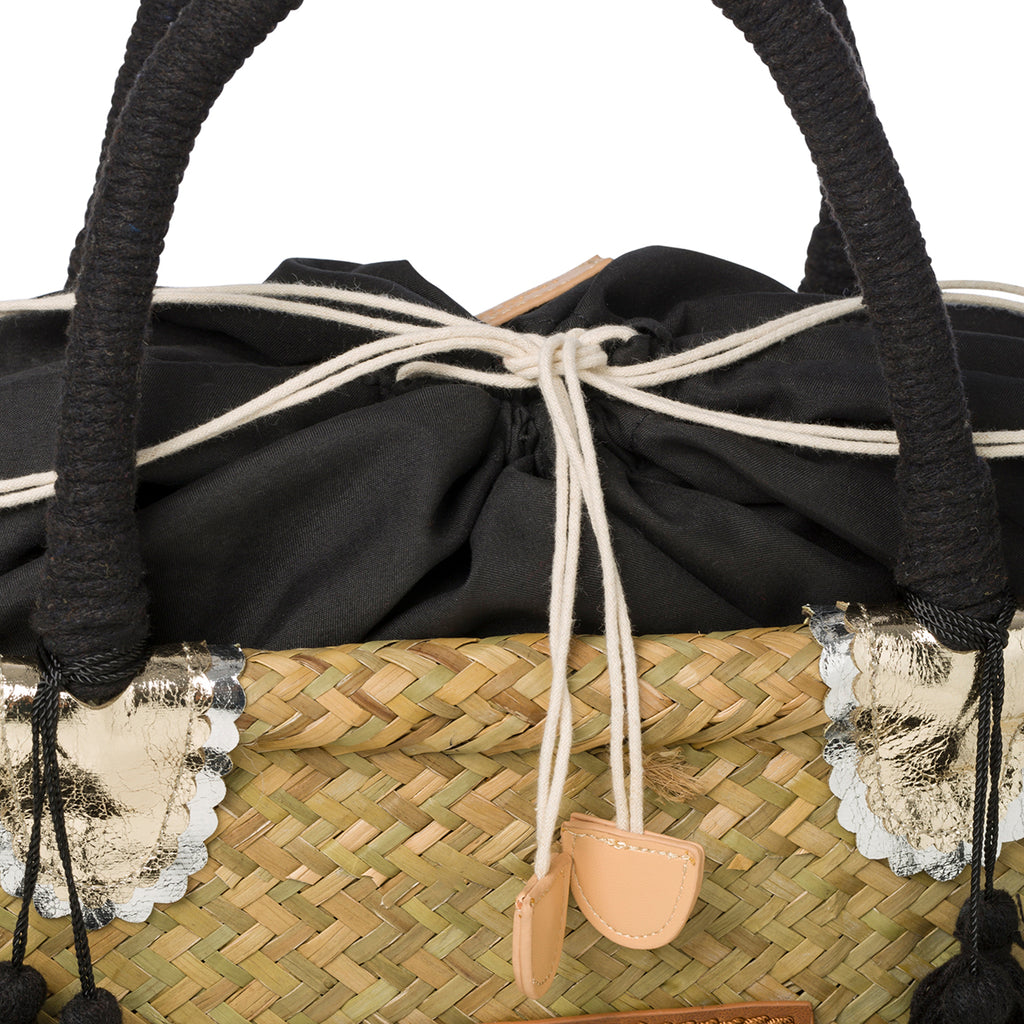 Borsa da mare effetto paglia con patch logo Romeo Gigli Zenit